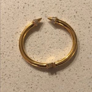 Vita Fede Gold Tone Crystal Cuff Bracelet